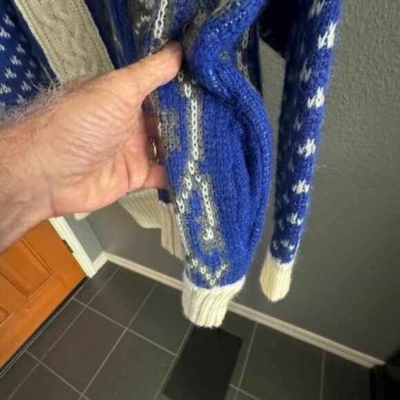 Vintage IB Diffusion Sport Mixed-Stitch Full Zip Sweater Cardigan - Size L - EUC - Picture 3 of 9